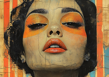 Woman with Orange Makeup