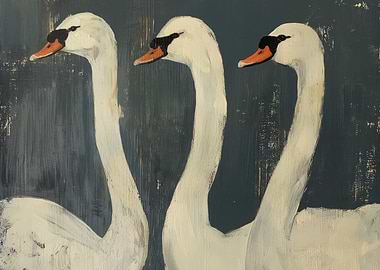 Three Swans Painting