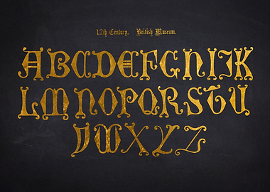 Gold Glitter Alphabet