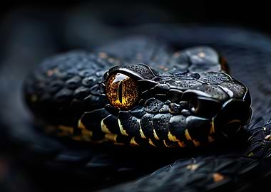 Black Snake Close-Up