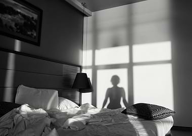 Shadowy Figure in Bedroom