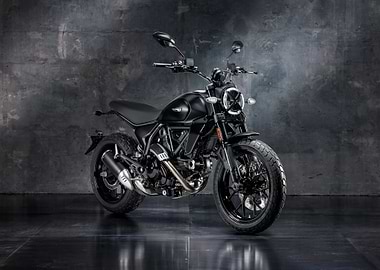 Black Ducati Scrambler Motorcycle