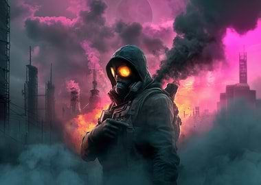 Post-Apocalyptic Gas Mask Figure