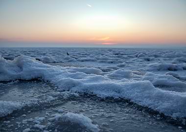 Frozen Lake Sunset