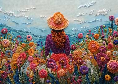 Woman in a Field of Flowers