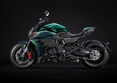 Green Ducati Motorcycle