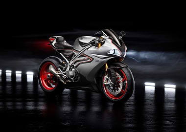 Silver & Red Sportbike