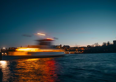 Ferry at Dusk in Stockholm