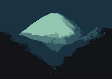 Mountain Peak at Night