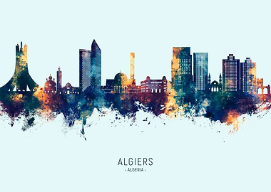 Algiers Skyline Watercolor