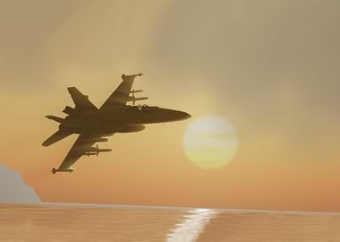 Fighter Jet Sunset