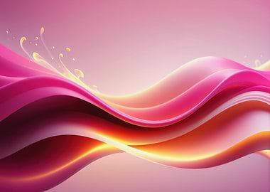 Abstract Pink and Yellow Waves