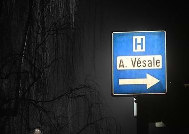 Hospital Sign at Night