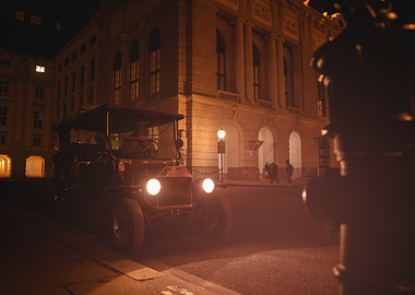 Vintage Car at Night