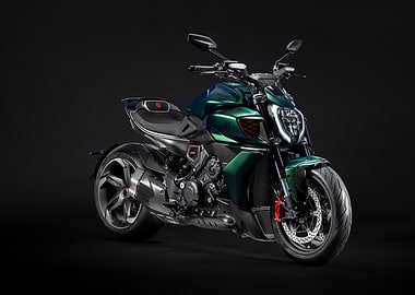 Green Ducati Motorcycle