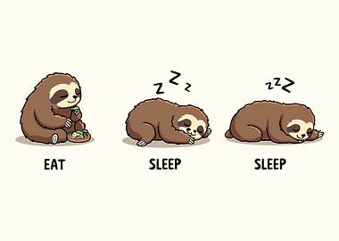 Sloth Eating and Sleeping
