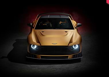 Aston Martin Gold Sports Car