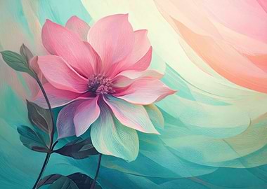 Pink Flower Abstract Art