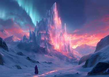 Frozen Castle in a Fantasy Landscape