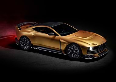 Aston Martin Gold Sports Car