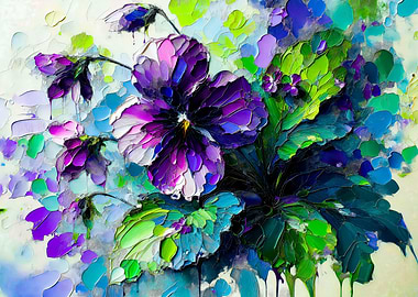 Purple Pansy Painting