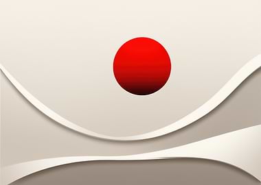 Red Circle Abstract Art