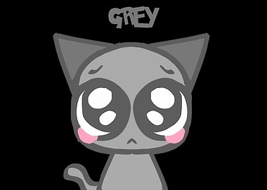 Cute Grey Cat Cartoon