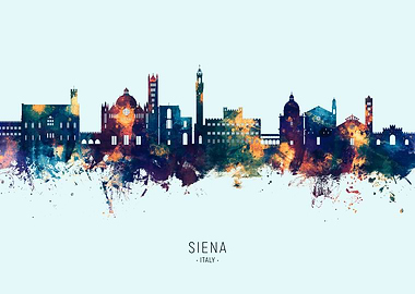 Siena Skyline Watercolor