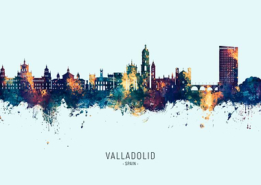 Valladolid Skyline Watercolor