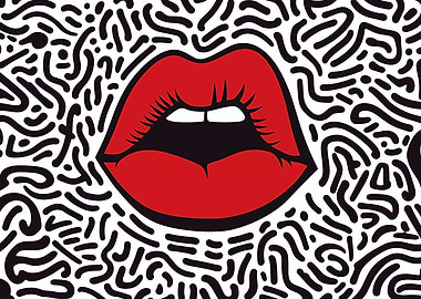 Red Lips Pop Art