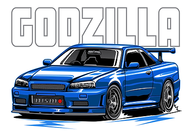 Godzilla Skyline R34 Blue