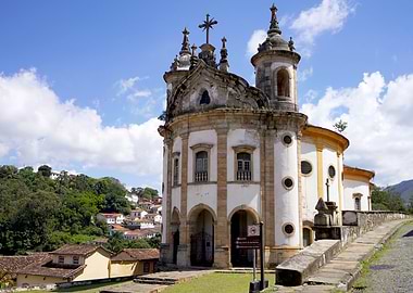 Colonial Church in Ouro Preto, Brazil