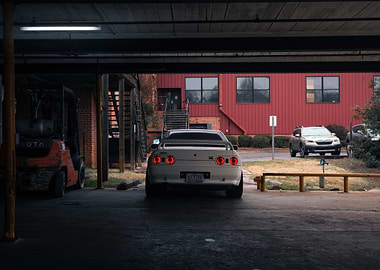 White Nissan Skyline R32