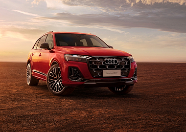 Red Audi Q7 SUV