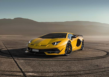 Yellow Lamborghini Aventador
