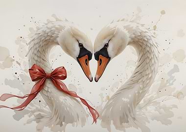 Two Swans in Love