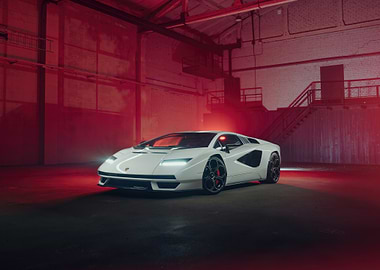 White Lamborghini Countach