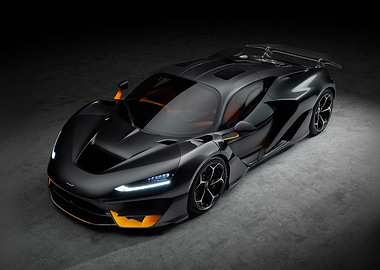 Black Sports Car with Orange Accents