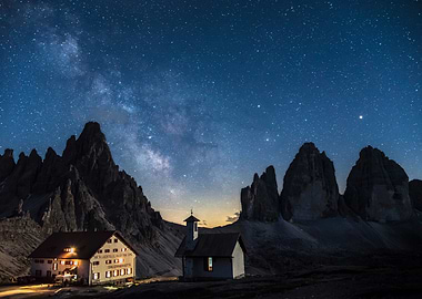 Milky Way Over Mountain Chapel