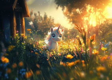 Unicorn in a Meadow