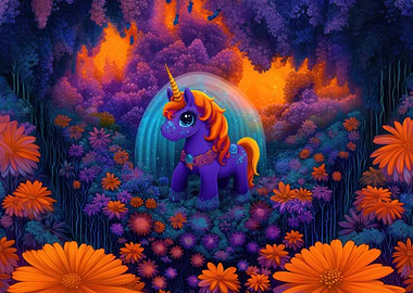 Magical Unicorn in Forest