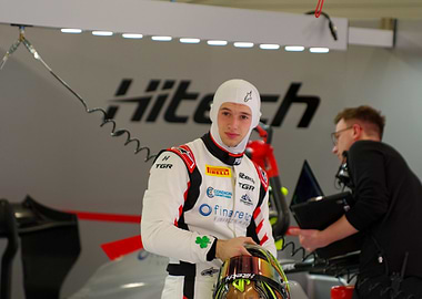 Formula 3 Race Car Driver Portrait