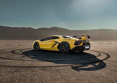 Yellow Lamborghini Aventador