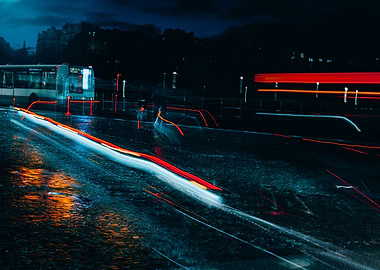 Night City Lights long exposure