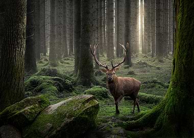 Majestic Deer in Forest