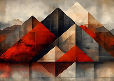 Geometric Mountain Landscape