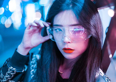 Cyberpunk Woman with Goggles