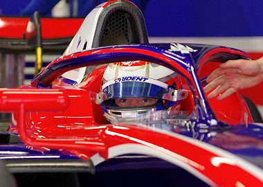 Formula 3 Trident Race Car Driver in Cockpit