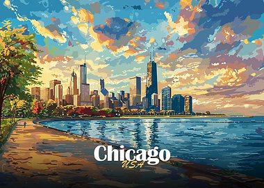 Chicago Skyline Painting