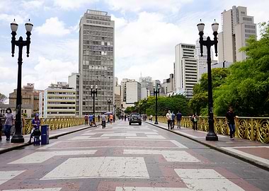 City Bridge View of Sao Paulo, Brazil
